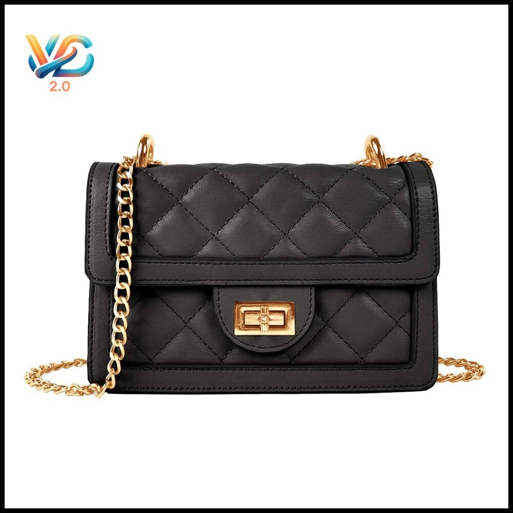 Quilted Crossbody Bag Mini Shoulder Purse Chain Strap Elegant Chic Designer
